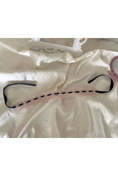 IMDIANA Vintage Dantel Işleme Pudra-siyah Choker