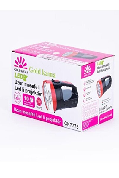 GOLDEM Uzun Mesafeli 15 Ledli Şarjlı El Feneri GK7775 Kamp, Avcı, Balıkçı Fen...