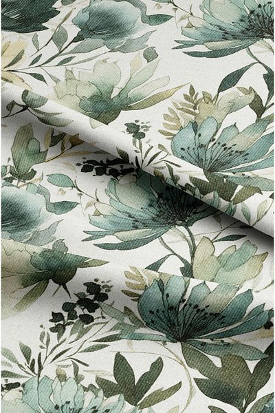 CANİLA Black Flower Patterned Blackout Background Curtain - 1St Quality Digital Printed Decorative Curtain