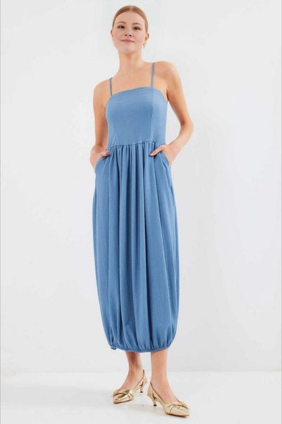 hazelin Rochie albastră Slopet - Bretele reglabile și picior elastic HZL24S-BD 124921