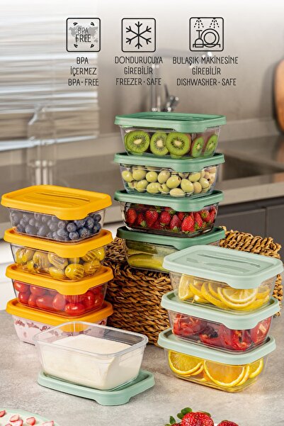 Vienev Colorful 12-Piece 400ml Bono Rectangular Storage Set