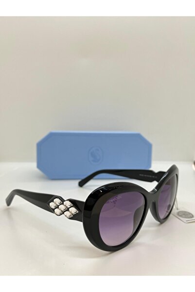 Swaroski SK224 01B  Taşlı Siyah Kadın Güneş Gözlüğü
