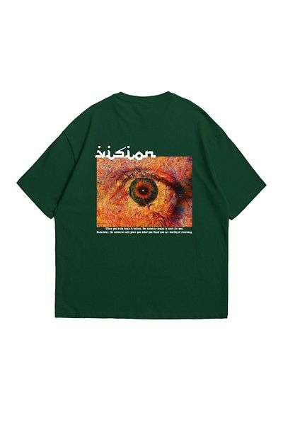 Sekizbiraltı Vision Printed Oversize 24/1 Premium Green Tshirt