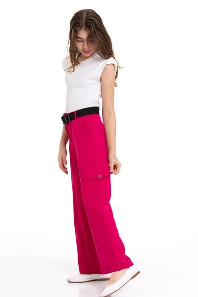 LAPINKOD Girl's Belted Pipe Leg Pants