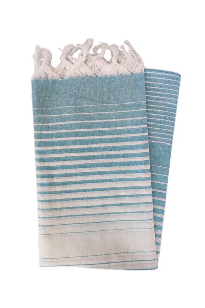 Peştanoz بيشتيمال، قطن متجدد 100x170 موديل مظلل، أزرق فيروزي، منشفة الشاطئ، منشفة الحمام