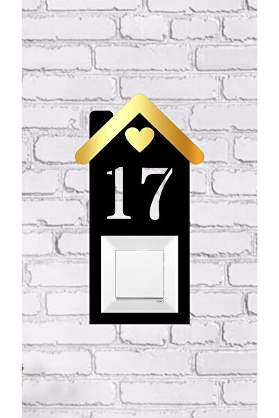 eslazerkesim Dekoratif Daire Kapı Numaralı Ev Teması Zil Priz Çerçevesi