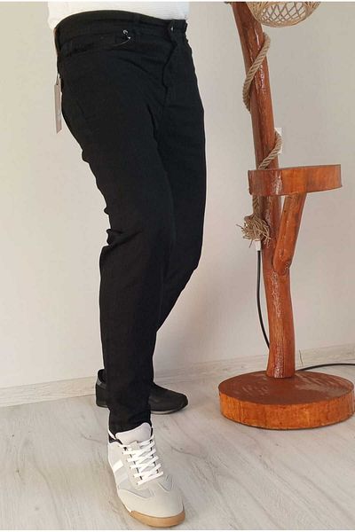 KING SEZAR Ανδρικό Μαύρο Stretchy Slim Fit Lycra Jeans - Τζιν παντελόνι