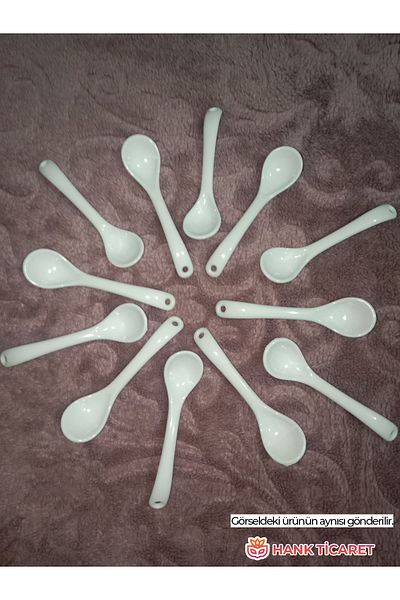 HANK TİCARET 12 Dessert Teaspoons - Milk, Coffee, Sugar and Food Style