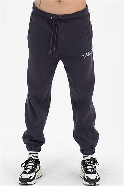 HYPERS Ανδρικό αθλητικό παντελόνι Jogger με ριχτάρι Signature Smoked