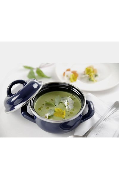 EBRULİEMAYE 14 Cm Mini Baby Black Enamel Baby Food Egg Sauce Pot