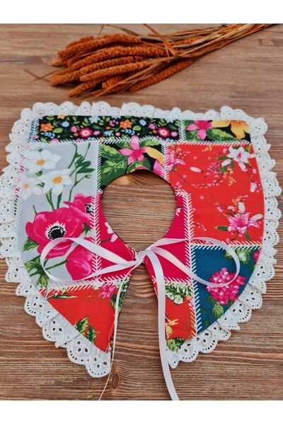 KÜÇÜĞÜM BUTİK Beyaz Fisto Detaylı Yakalık - Otantik Pembe Yaka