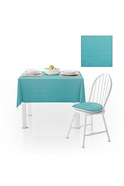benimol Turkuaz Kadife Dokulu Masa Örtüsü 120x180