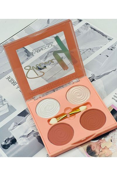 sevencool 4-Piece Illuminator and Blush Palette Set