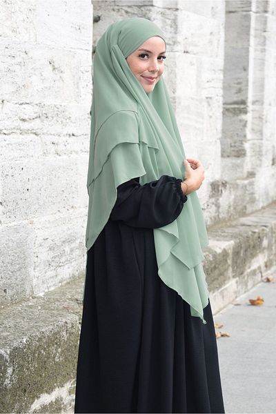 Ns nowascarf Sufle Khimar Hijab Veil Shawl Green