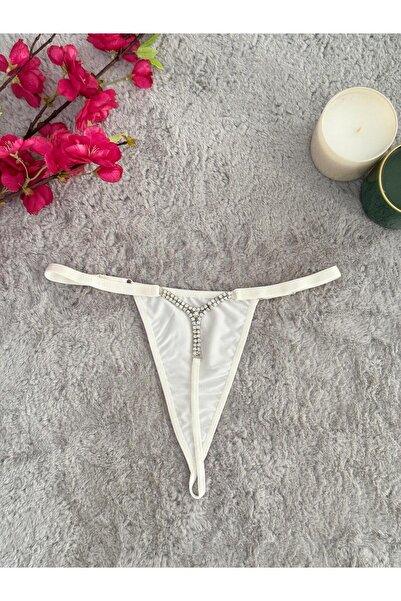 Oprah Kadın Parlak Taşlı Beli Ayarlanabilir Seksi String Fantezi Külot