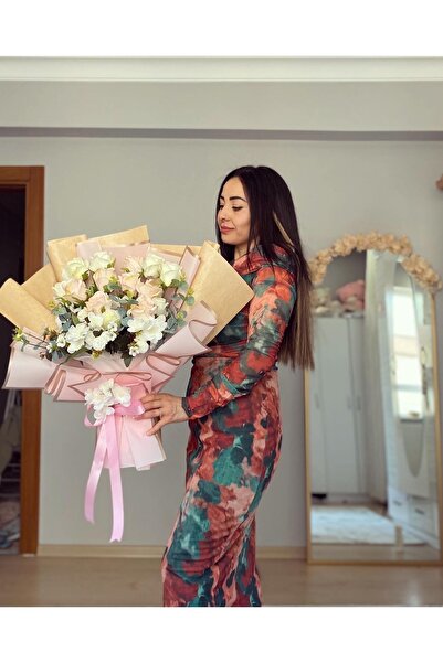 Z&B FLOWERS İsteme Çiçeği Söz Çiçeği Nişan Çiçeği Sevgiliye Hediye Nişan Yapay Çiçek Pudra Gül