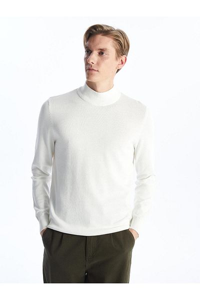 LC Waikiki Men's Knit Sweater - Half Turtleneck, Long Sleeve