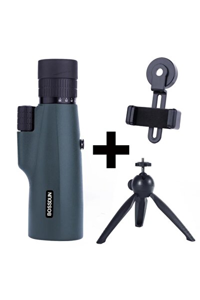 TechTic HD Teleskop Monoküler El Dürbünü 10-30x50 Zoom Tripot Telefon Tutuculu Avcılık Kamp Tek Göz