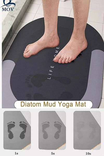Anadolu Saray Flexible Diatom Oval Bath Mat - Magic Water Absorbent, 40x60