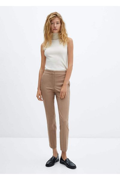 MANGO Woman Skinny παντελόνι με μέση μέση