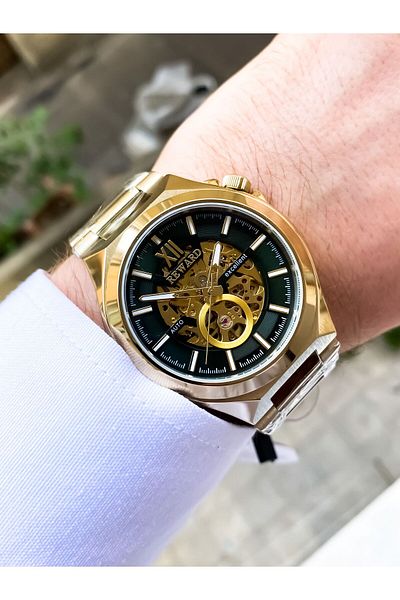 Reward Gold Color Full Steel - Waterproof Automatic Men's Wristwatch