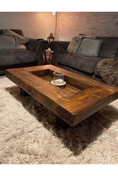 HGALP Desing Masif Ahşap Kütük Havuz Sehpa