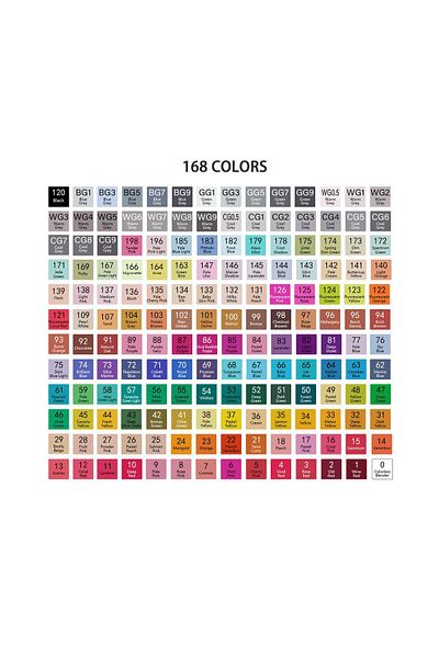 ASTAMON 1St Quality 168 Piece Touch Twin Professional Marker Paint Pen Set (with Stand)