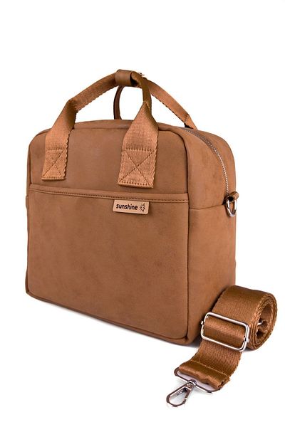 SUNSHINE Waterproof Exclusive Thermal Shoulder Bag Meal Carrying Bag Additional Food Lunch Box Leather Tan