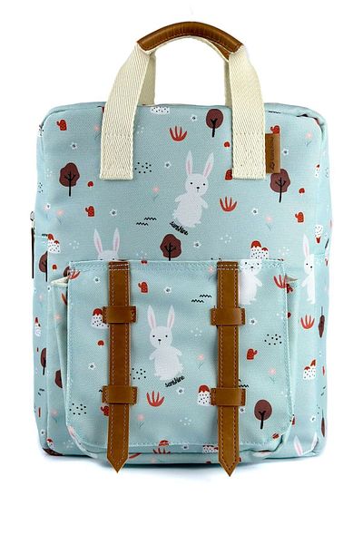 SUNSHINE Water Green Rabbit Pattern Kindergarten Nursery Daily Use Children's Backpack Baby Bag Water Bottle Compartment