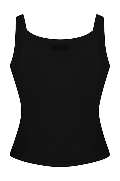 FLAST Black Premium Corset Look Karl Essentials Crop Top - Organic Cotton Bustier