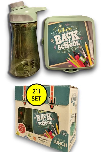 Open Home Concept Premium 2-Piece Lunch Box and Green 530 ML Water Bottle