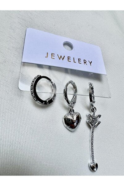 Perry Accesories Heart Zircon Earrings - Stoned and Dangled Women's Zircon Ea...