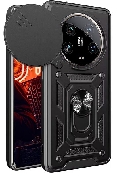 m.tk moveteck حافظة لهاتف Xiaomi Mi 14 Ultra مع حماية للكاميرا وحلقة منزلقة وغطاء مدرع للدبابات العسكرية