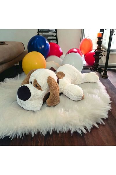 Mellito وسادة كلب قطيفة مقاس 75 سم من Toyzz - لعبة لطيفة ورفيق للنوم وهدية