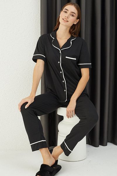 ELİTOL Bequemes Pyjama-Set mit Knöpfen
