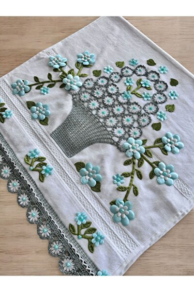 heptrend منشفة مهر دانتيل مقاس 50x90 - نموذج سلة مصنوع يدويًا