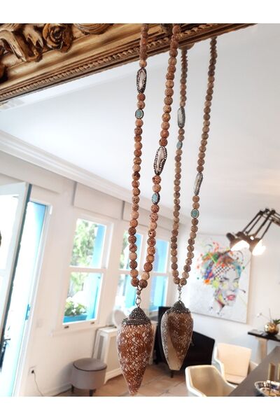 Anatolia تصميم مخصص - قلادة من الحجر الطبيعي مع تفاصيل من اللؤلؤ الحقيقي وحجر...