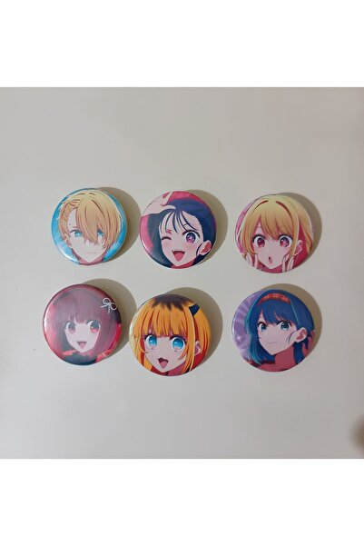 kleeyiseviyorum Oshi no Ko Oşi no Ko Anime Buton Rozet 6 Adet 37mm