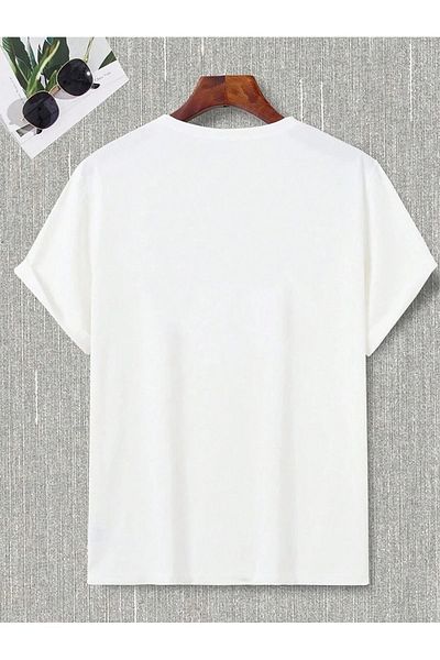MODARİCH T-Shirt Pocket Pandas - Λευκό εμπριμέ Oversize Crew λαιμόκοψη κοντό μανίκι