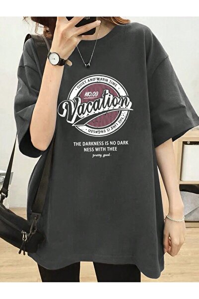 MODARİCH Vacation No 09 Help T-Shirt - Smoked Printed Oversize Crew λαιμόκοψη...