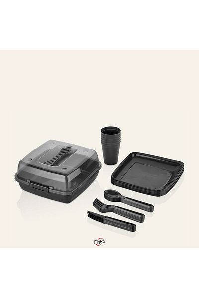 Natural MAER FAMILY 6 Person Plastic Picnic Set