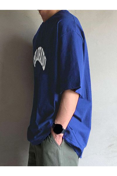 MODARİCH Colorado Written T-shirt - Navy Blue, Printed, Crew Neck, Oversize, Κοντομάνικο, Φαρδύ