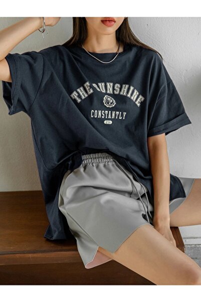 MODARİCH Tricou The Sunshine - albastru închis, imprimat, decolteu, imprimat,...