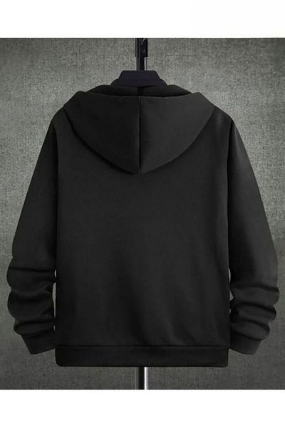 MODARİCH Ζακέτα Believe Yourself - Ζακέτα με μαύρη στάμπα, Winter Oversize Hooded Zipper Pocket Λεπτομερής ζακέτα