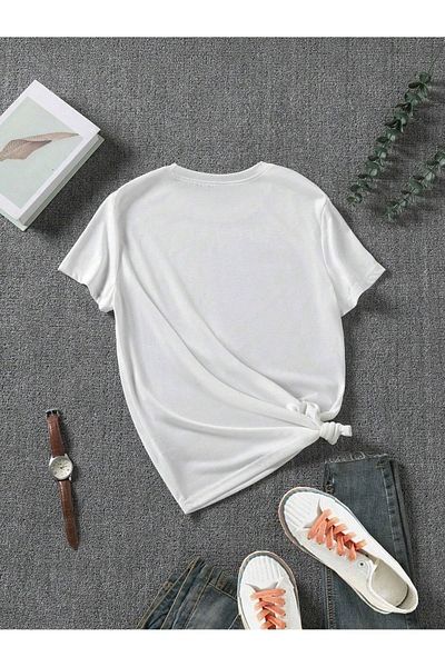 MODARİCH Μπλουζάκι με φερμουάρ Teddy Bear - Λευκό εμπριμέ Oversize Crew λαιμόκοψη κοντό μανίκι