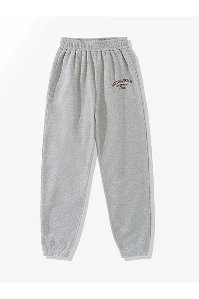 Mythologie Daytona Beach Sweatpants Jogger - Γκρι εμπριμέ λαστιχένιο πόδι ψηλόμεσο χειμώνα