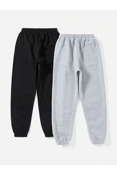 Mythologie Ψηλόμεσο ελαστικό πόδι 2 τμχ Φούτερ Sandiego Jogger - Μαύρο γκρι εμπριμέ χειμώνα