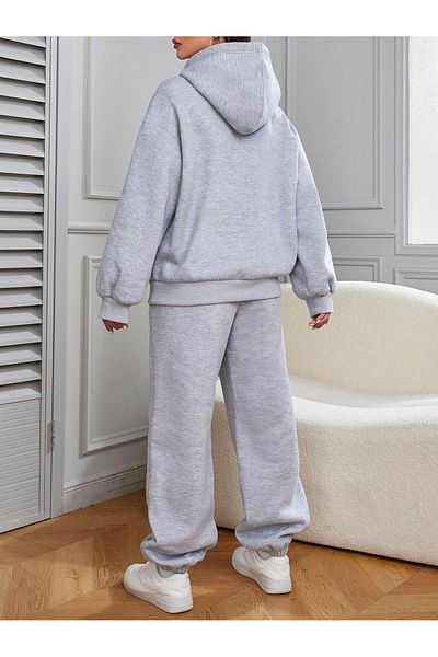 MODARİCH East Hampton Φούτερ Φούτερ Jogger - Γκρι εμπριμέ κάτω μέρος Σετ φόρμας με κουκούλα