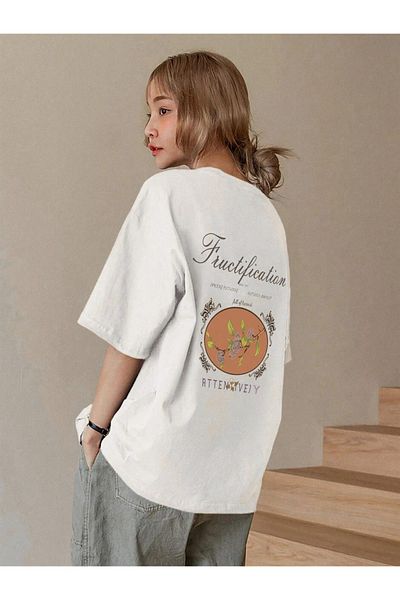 Mythologie T-Shirt Fuctification - Λευκό εμπριμέ κοντό μανίκι με λαιμόκοψη