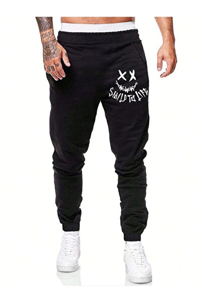 Mythologie 2 Πακέτα Smile To Life Sweatpants Jogger - Μαύρο και γκρι με στάμπα από καουτσούκ με ψηλή μέση